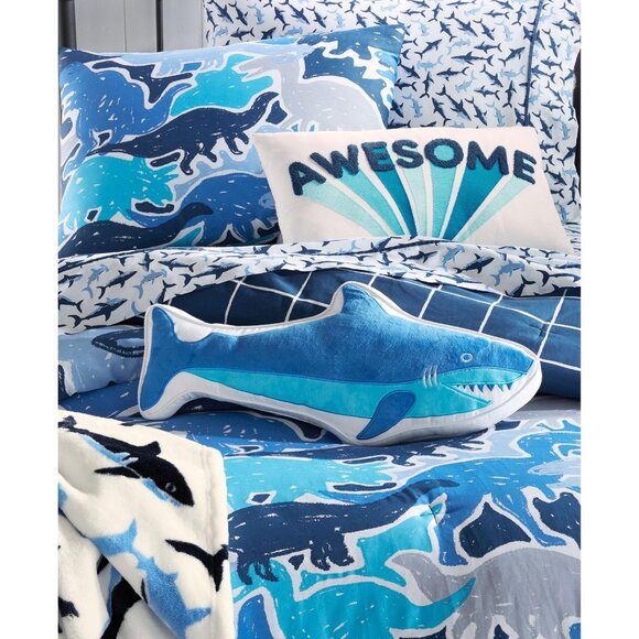 Charter Club Kids Dino Camo 3-Piece Cotton Comforter Set Blue Multi Full / Queen - Picture 9 of 12